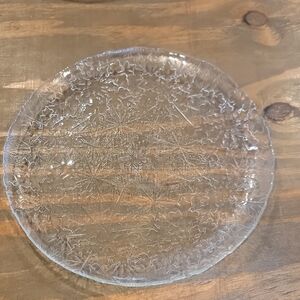 Crystal Clear Textured Glass Serving Plate